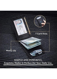 MOXO Slim Wallets for MenMy Clip Card HolderRFID BlockingMinimalist Credit Card Holder Men's Wallet Minimalist Leather Bifold Front Pocket Durable Large Capacity  - Image 3