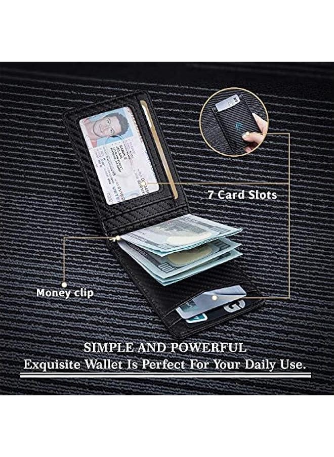 MOXO - Slim Wallets for MenMy Clip Card HolderRFID BlockingMinimalist Credit Card Holder Men's Wallet Minimalist Leather Bifold Front Pocket Durable Large Capacity - Image 1