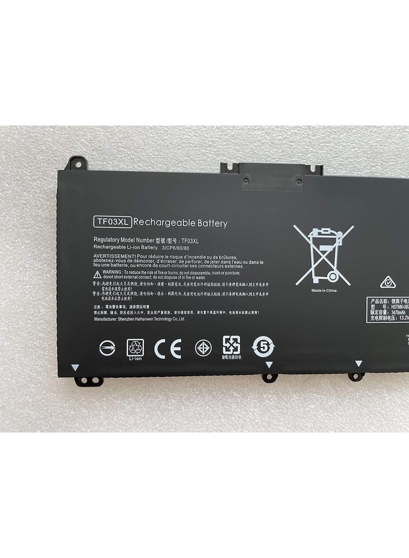 بطارية HT03XL بقوة 11.55 فولت وسعة 41.7 واط/ساعة لأجهزة HP Pavilion 14-CE Series – بديل L11421-542 - Image 3