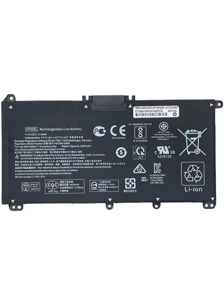 بطارية HT03XL بقوة 11.55 فولت وسعة 41.7 واط/ساعة لأجهزة HP Pavilion 14-CE Series – بديل L11421-542 - Image 1
