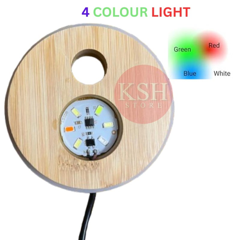 KSH STORE خزان سمك بيتا دائري 360° سعة 1 لتر، إضاءة LED بألوان WRGB، قمة خشبية، نبات بطول 2.5 بوصة. فتحة تهوية وقاعدة مستقرة | تصميم مدمج للمكاتب والأسطح (BLUEPET) - Image 3