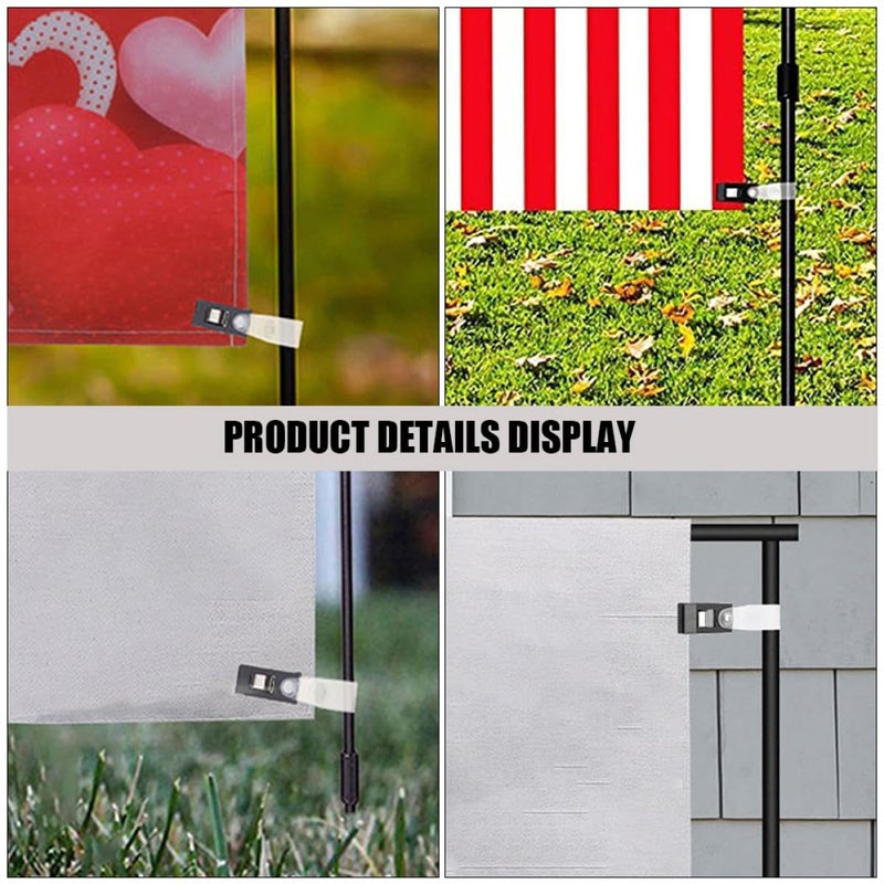 Garden Flag Clips 30 Pack Plastic Anti Wind Clamps for Outdoor Banner and Lawn Decor - Image 5