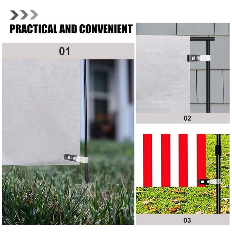 Garden Flag Clips 30 Pack Plastic Anti Wind Clamps for Outdoor Banner and Lawn Decor - Image 4