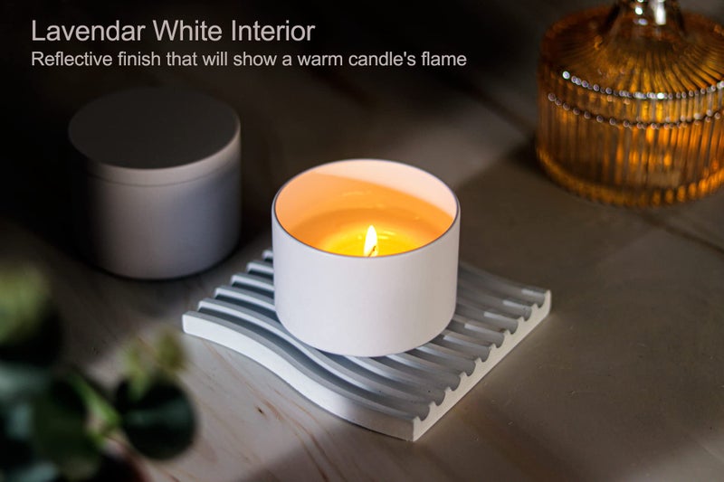 Aroparc White Candle Tins - 8oz, 24 Piece, Straight Sided Bulk Candle Containers for Candle Making Supplies - Image 3