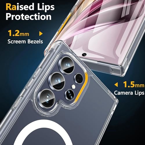 REALCASE for Samsung S24 Ultra 5G Magnetic Clear Case | Durable, Scratch-Resistant | Slim Transparent Compatible with MagSafe | Protective TPU Bumper Back Cover for Samsung Galaxy S24 Ultra 5G - Image 4