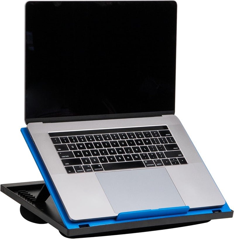Mind Reader Anchor Collection, Adjustable, Portable 8 Position Lap Top Desk with Built-in Cushions, Blue - Image 1