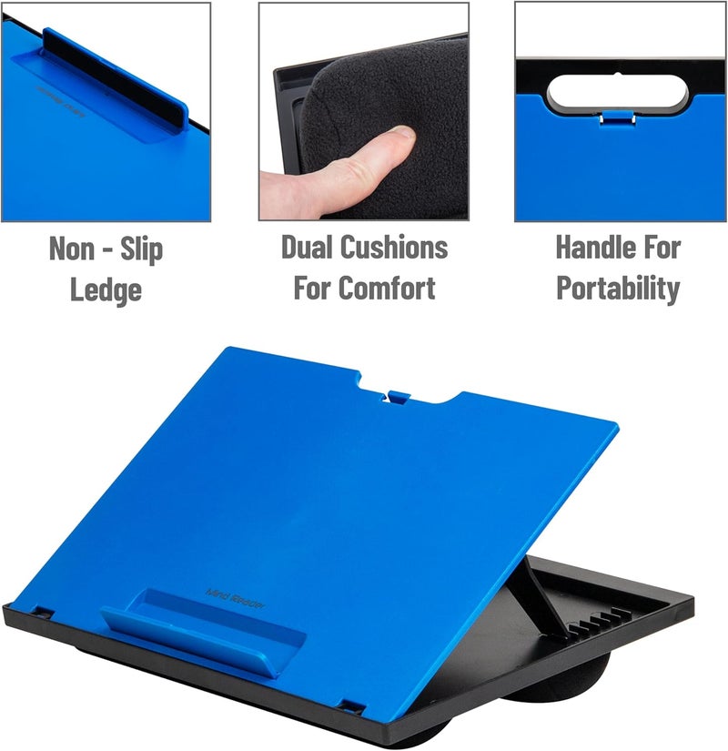 Mind Reader Anchor Collection, Adjustable, Portable 8 Position Lap Top Desk with Built-in Cushions, Blue - Image 4