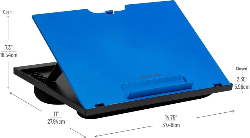 Mind Reader Anchor Collection, Adjustable, Portable 8 Position Lap Top Desk with Built-in Cushions, Blue - Image 3