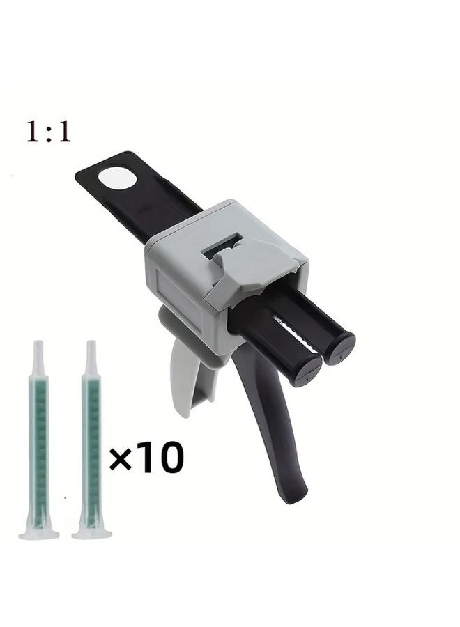 1 1 Dual Component AB Glue Gun With 10 Nozzles Epoxy Resin Adhesive Dispenser - Image 1