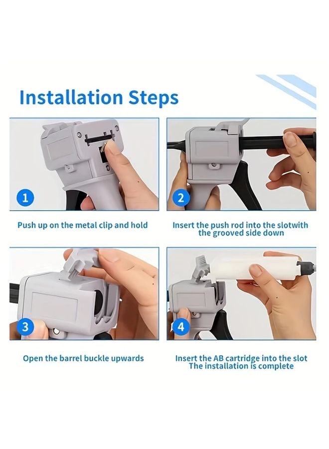 1 1 Dual Component AB Glue Gun With 10 Nozzles Epoxy Resin Adhesive Dispenser - Image 4