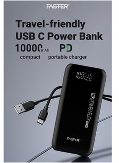 Faster 10000 mAh Power Bank - 22W Fast Charging Portable Charger - Laptop Mobile Charger Portable with 2 USB A Ports & 1 USB C Port - Battery Pack For Laptop MacBook Dell iPhone Samsung - Compact Design with Digital Display  - Image 3