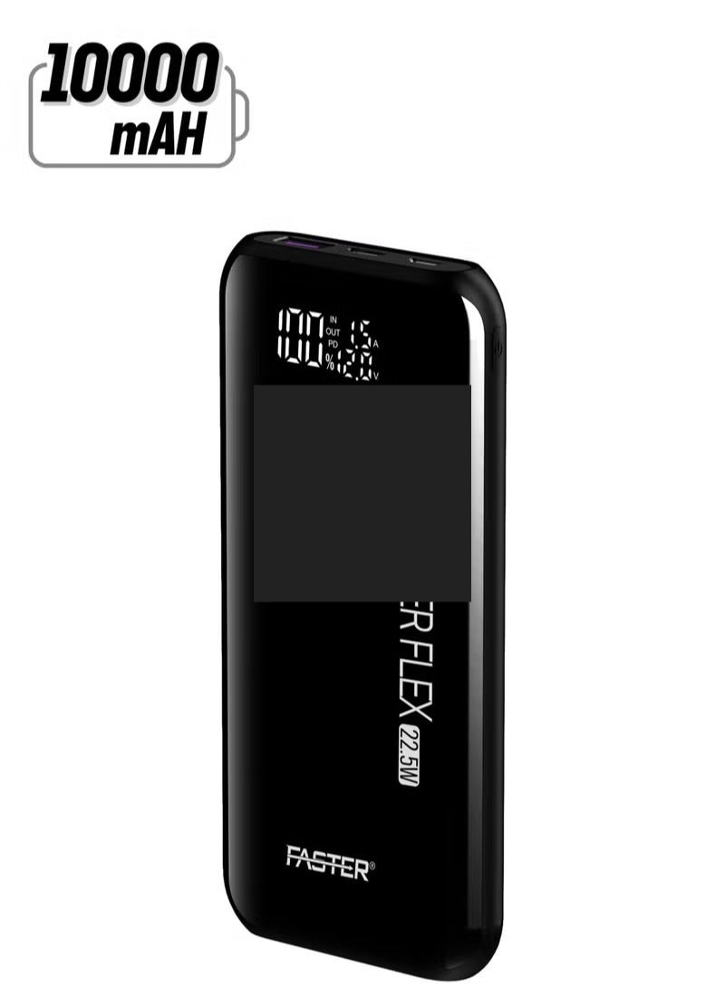 فاستر بنك طاقة بقدرة 10000 مللي أمبير في الساعة - شاحن محمول للشحن السريع بقدرة 22.5 وات - شاحن محمول للكمبيوتر المحمول مع منفذي USB A ومنفذ USB C - حزمة بطارية لأجهزة الكمبيوتر المحمول MacBook Dell iPhone Samsung - تصميم مضغوط مع شاشة رقمية - Image 1