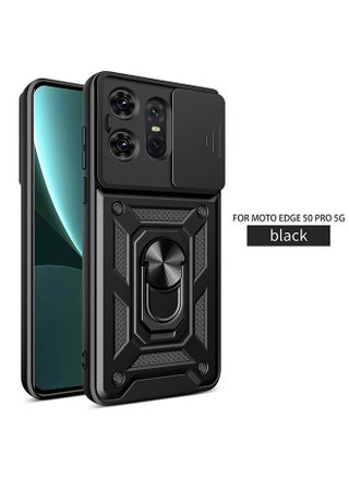 Motorola Edge 50 Pro 5G Case, Shockproof Cases, Anti-Fall Drop Protection, Built-in Slide Anti-Scratch Camera Lens Cover,Integrated 360 Degree Rotating Ring Kickstand, Black - pzsku/Z2B6B718651FE6CF45A6BZ/45/_/1717660327/f26b7a6b-1dde-4904-b86a-804c8c179162