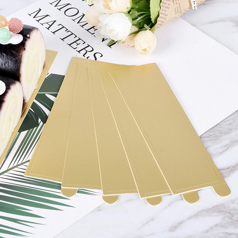 GOWENIC Gold Cake Cardboard 100PCS Rectangle Dessert Display Tray Handle Design Food Grade Safe and 5.1x1.6in for Baking Sales Activities - Image 4