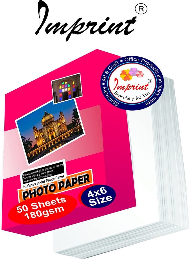 إمبرينت ورق طباعة الصور IMPRINT | لجميع طابعات نفث الحبر | لمسة نهائية لامعة | المقاس 4 × 6 بوصات | عبوة من 50 ورقة | سمك 180 جرامًا للمتر المربع - Image 3