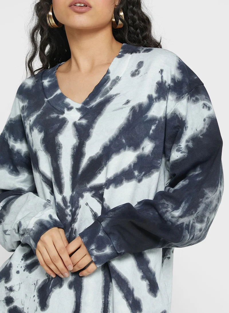 TOPSHOP Tie Dye Knitted Sweatshirt