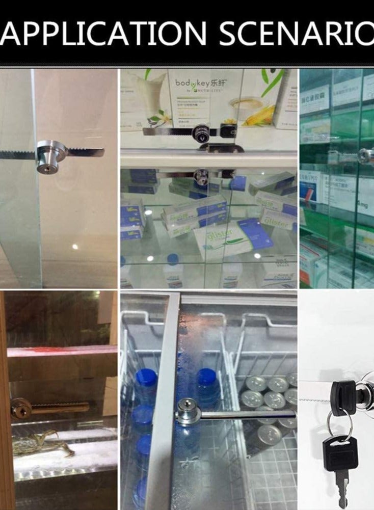 Zikra Sliding Glass Door Ratchet Locks, Serrated Locks, Glass Cabinet Locks, Sliding Shell Locks Window Locks, Sliding Door Frame Locks, Drawer Cabinet Door Locks, Keyed Alike Showcase Display - 2 Pack - Image 2