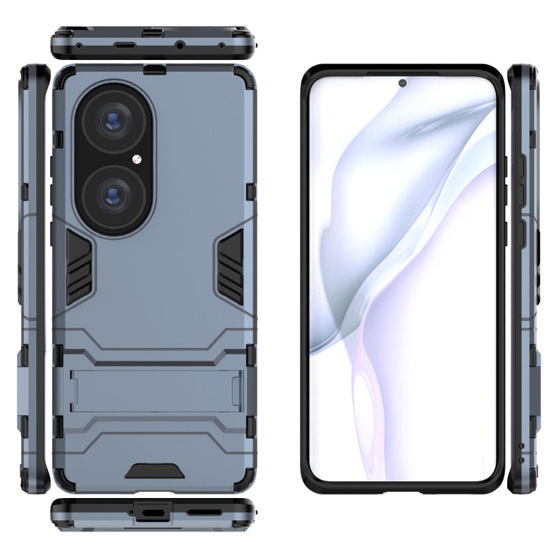 HuHa Protective Cover For Huawei P50 Pro PC + TPU Shockproof Protective Case with Holder(Navy Blue) - Image 5