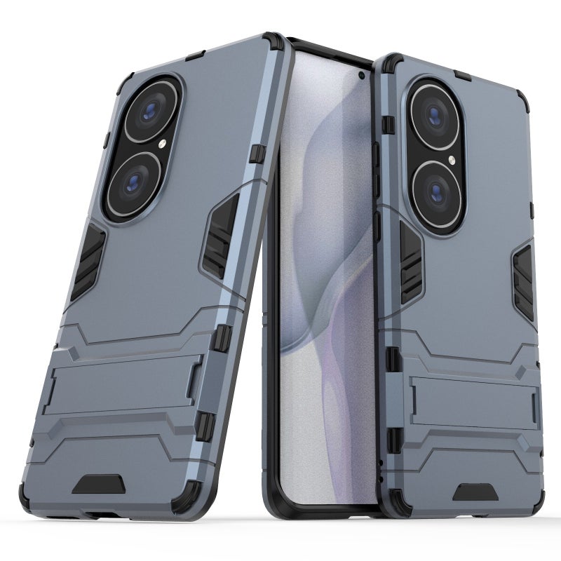 HuHa Protective Cover For Huawei P50 Pro PC + TPU Shockproof Protective Case with Holder(Navy Blue) - Image 2