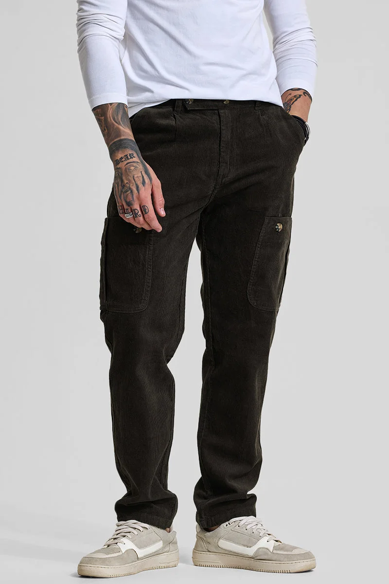 SNITCH بنطلون كارجو مخملي بقصة مريحة