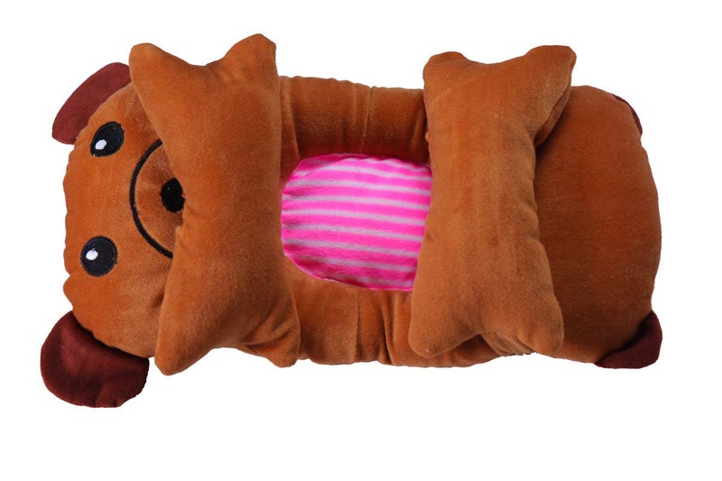 Hellobaby Hello Baby Soft Plush Cushion Material Cute Cartoon Shape Positioner Shaping Adjustable Pillow for New Born Babies (Brown, 0-12 Months) - Image 1