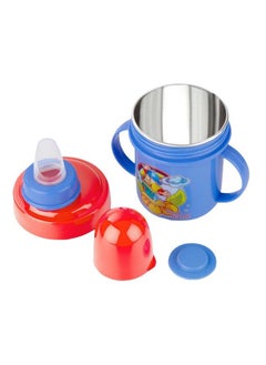 Nabhya Hippo Stainless Steel Baby Spout Sipper Cup For Kids Age 3 Months To 18 Months 250 Ml (Blue)  - Image 1
