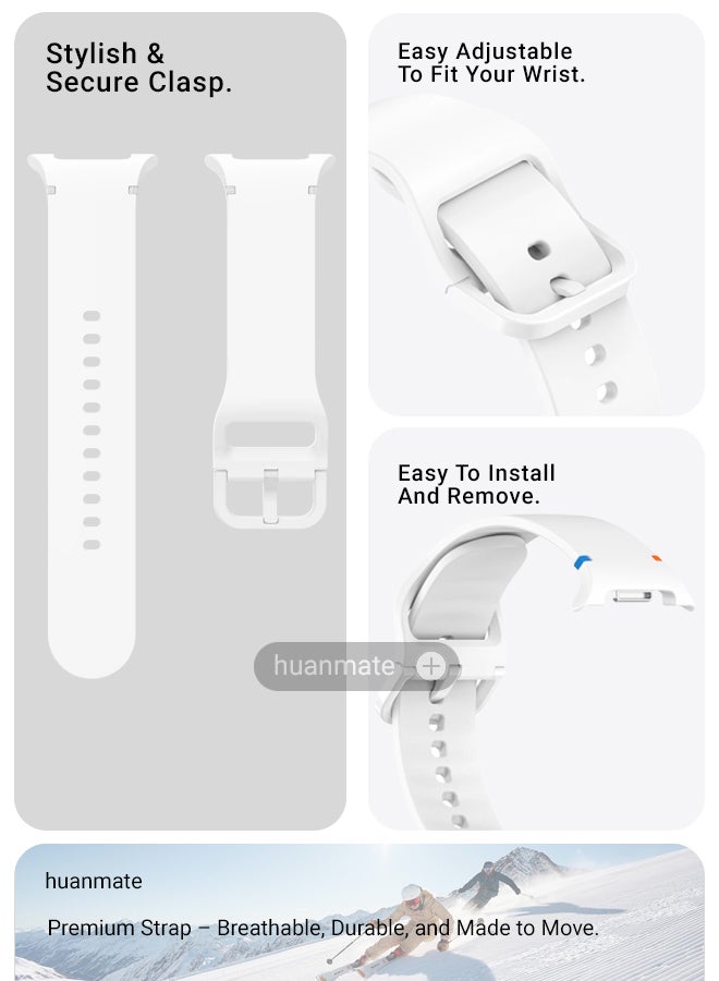 huanmate Samsung Galaxy Watch 8 44mm Soft Silicone Replacement Strap - High Quality, Lightweight, Stylish & Durable - Easy Installation - Replacement Strap for Samsung Galaxy Watch 8 44mm - Image 5