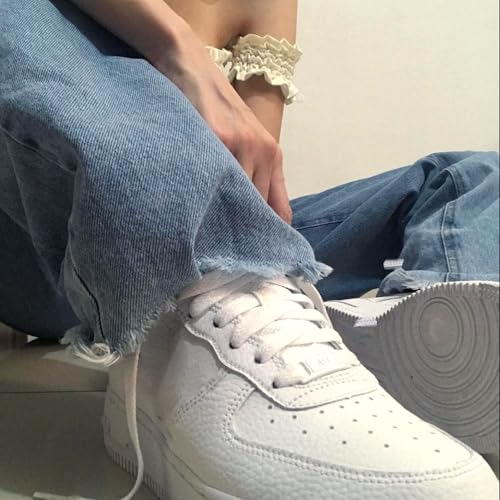 YLOKO Flat Shoelaces for Air Force 1 Sneakers with AF1 Charms, 55” Original Replacement Shoe Laces for Men Women - White laces + White Tags - Image 4