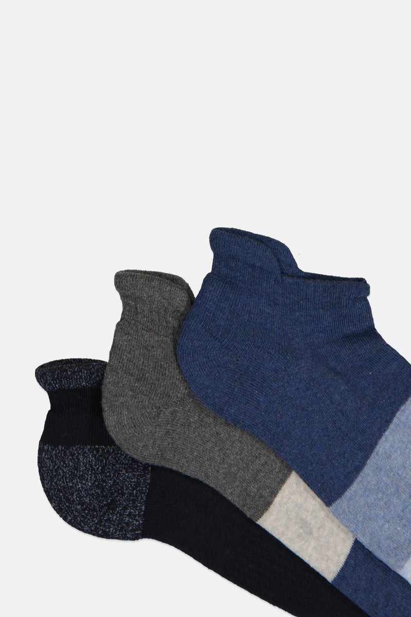 Rocawear Men 3 Pairs Brand Logo Ankle Socks, Multicolor - Image 3