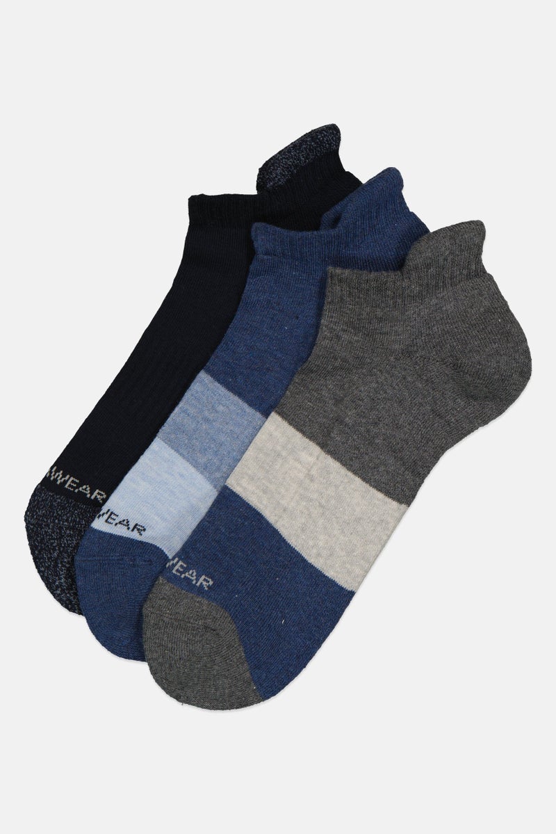 Rocawear Men 3 Pairs Brand Logo Ankle Socks, Multicolor - Image 1