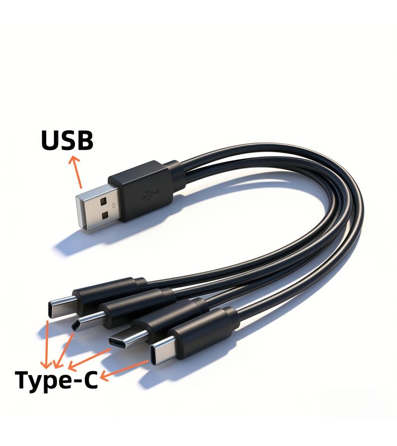 كابل شحن USB إلى Type C 4 في 1 لهواتف هواوي وسامسونج وشاومي - Image 2