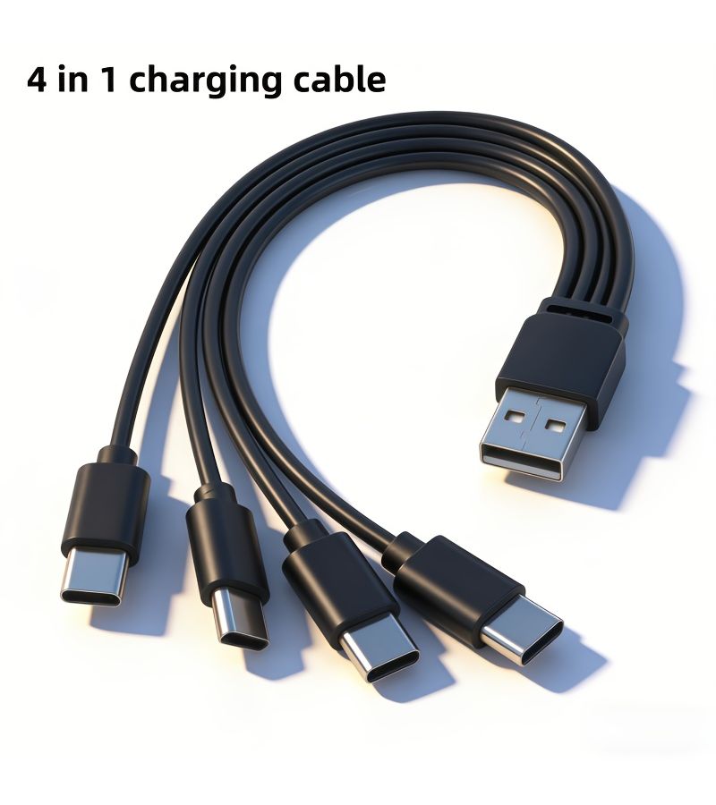 كابل شحن USB إلى Type C 4 في 1 لهواتف هواوي وسامسونج وشاومي - Image 1