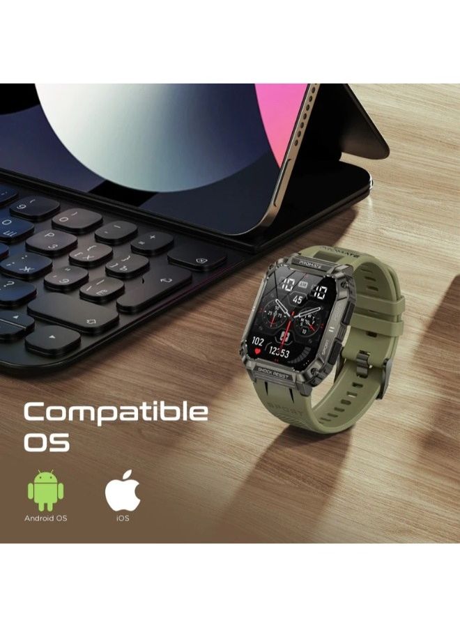 PROMATE Smartwatch XWatch-S19 with Wireless BT Calling - Mid Night Green Green - Image 2