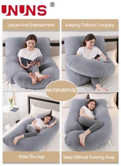 UNUNS Pregnancy Pillows,U Shaped Body Pillows For Sleeping,180cm Pregnancy Pillows With Removable Cover,Support For Back,Hips,Legs,Belly For Pregnant Women  - Image 5