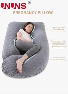 UNUNS Pregnancy Pillows,U Shaped Body Pillows For Sleeping,180cm Pregnancy Pillows With Removable Cover,Support For Back,Hips,Legs,Belly For Pregnant Women  - Image 4