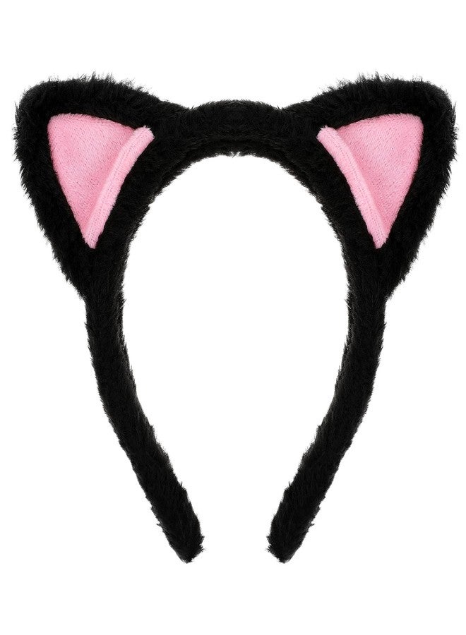 Dimeho Cat Ears Headbands Cute Plush Kitty Hairband Washing Face Hair Hoops Soft Furry Makeup Hairs Bands Favors Holiday Cosplay Party Headwear Costume Christmas Carnival Hair Accessories for Women Girls - Image 1