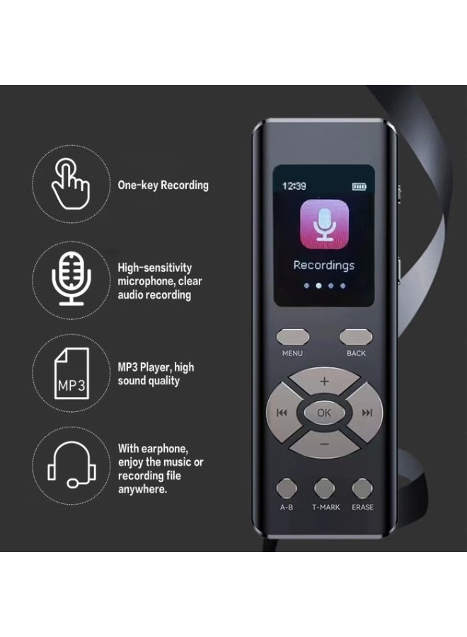 لانثور 64GB مسجل صوتي رقمي مع التشغيل ، جهاز تسجيل الصوت للمحاضرات الاجتماع / الفصول / المقابلات ، مسجل الشريط مع تنشيط الصوت ، كلمة المرور ، تقليل الضوضاء ، تكرار AB ، مشغل MP3 إلخ - Image 5