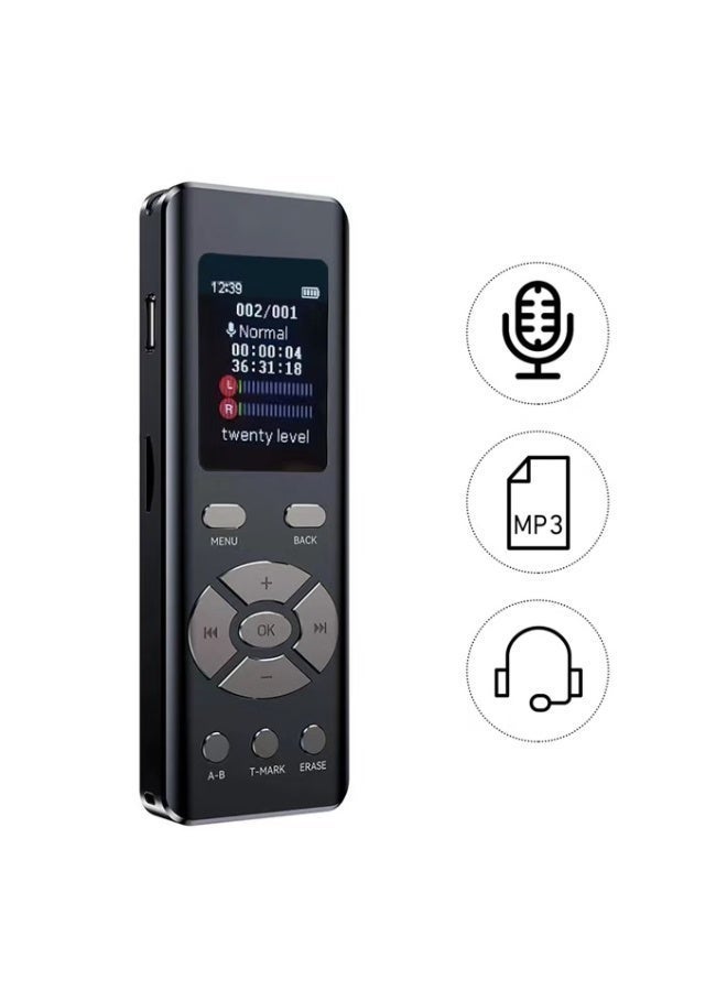 لانثور 64GB مسجل صوتي رقمي مع التشغيل ، جهاز تسجيل الصوت للمحاضرات الاجتماع / الفصول / المقابلات ، مسجل الشريط مع تنشيط الصوت ، كلمة المرور ، تقليل الضوضاء ، تكرار AB ، مشغل MP3 إلخ - Image 3