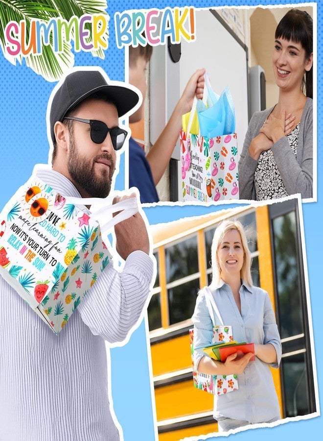 Kolldenn 12 Pcs End of Year Teacher Gifts Appreciation Gift Bag with Tissue Paper 10 x 8 x 4'' Medium Summer Thank You Teacher Wrapping Bag with Tag for Retirement School Year End Appreciation - Image 4