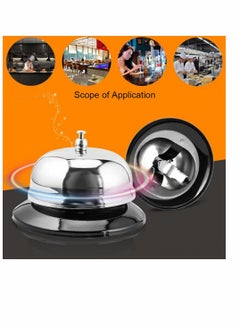 SYOSI Reception Call Bell, Service Bell with Metal Anti-Rust Construction, Chrome Finish, Ringing, Durable, Desk Bell for Schools, Restaurants, Reception Areas, Hospitals, Warehouses, 2 Packs  - Image 2