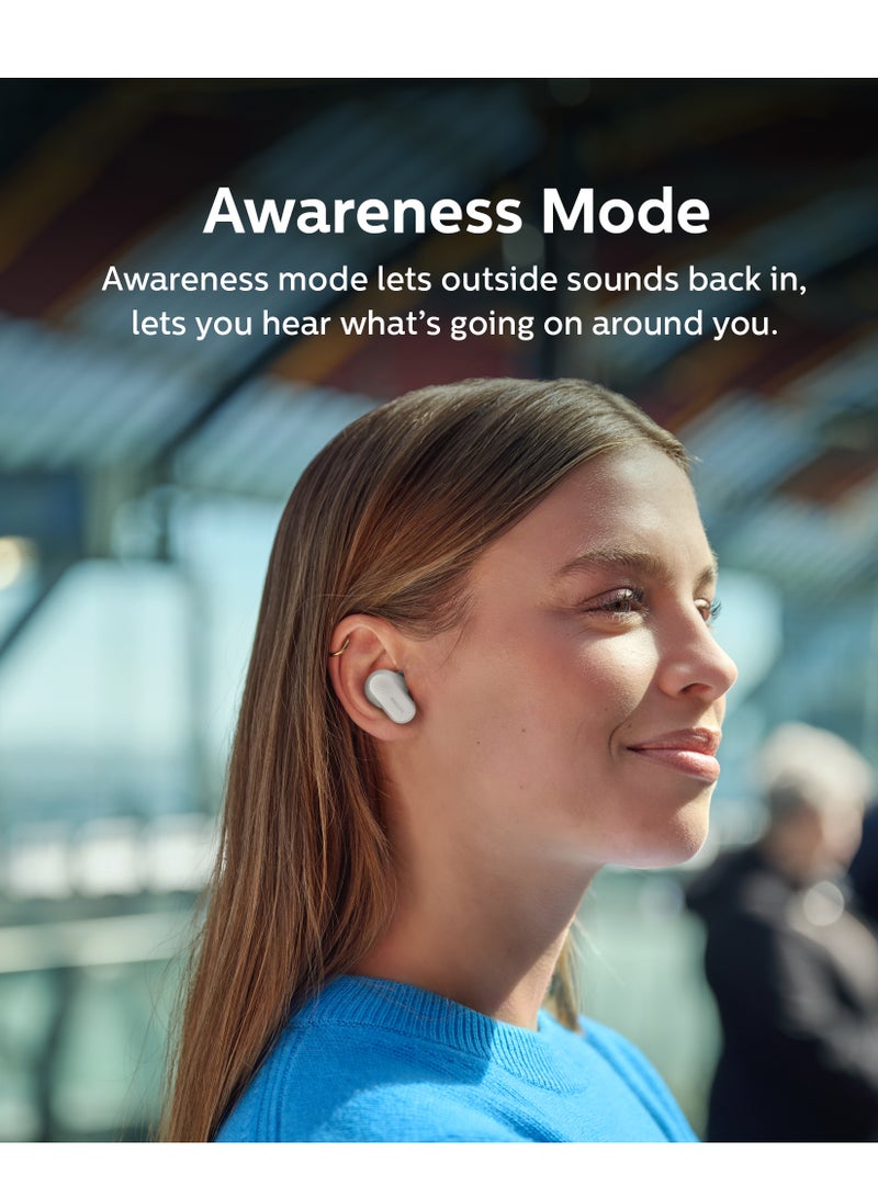 Philips TAT3509 Bluetooth Headphone, 24H Battery, 10mm drivers, IPX4, In-Ear Fit, Noise Canceling, Dynamic Bass, touch controls, white white - Image 4