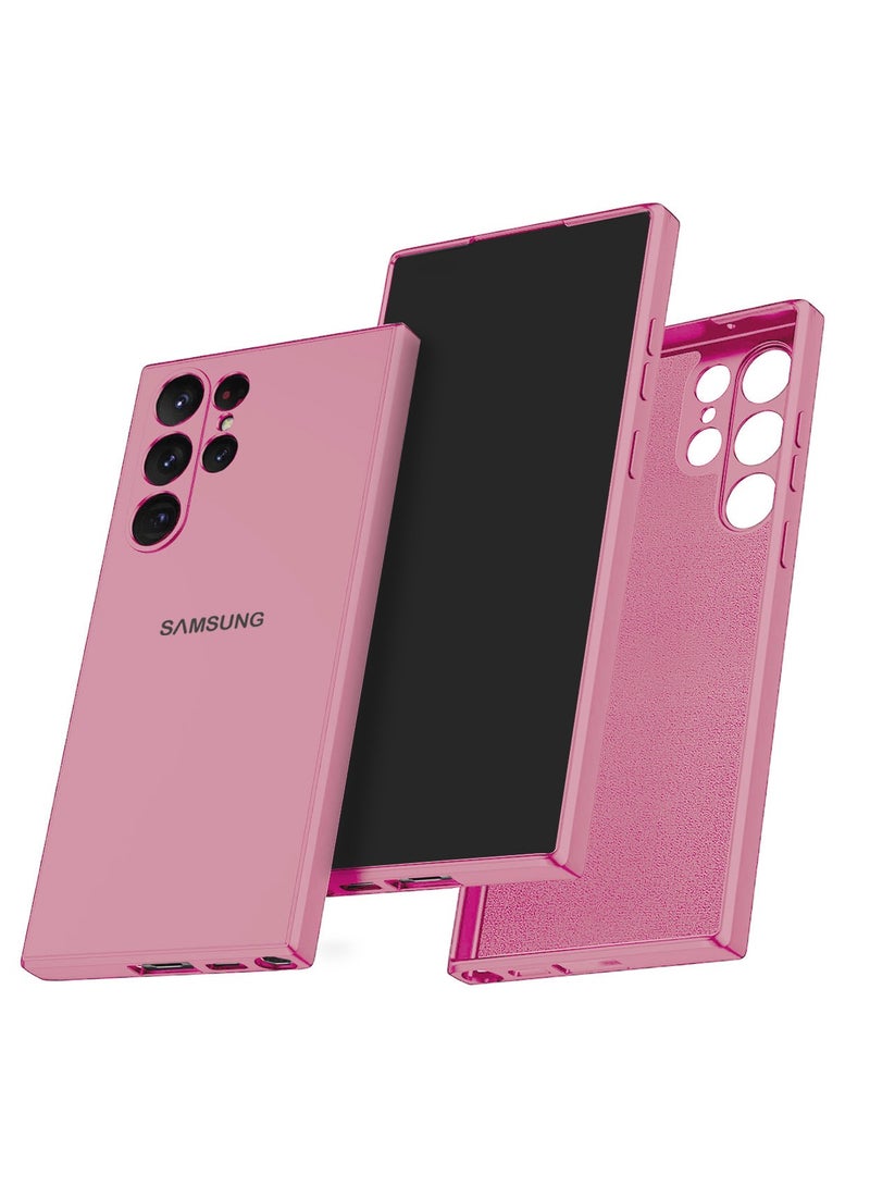 Wtech Premium Soft Liquid Silicone Case Cover For Samsung Galaxy S24 Ultra 5G 2024 Hot Pink - Image 1