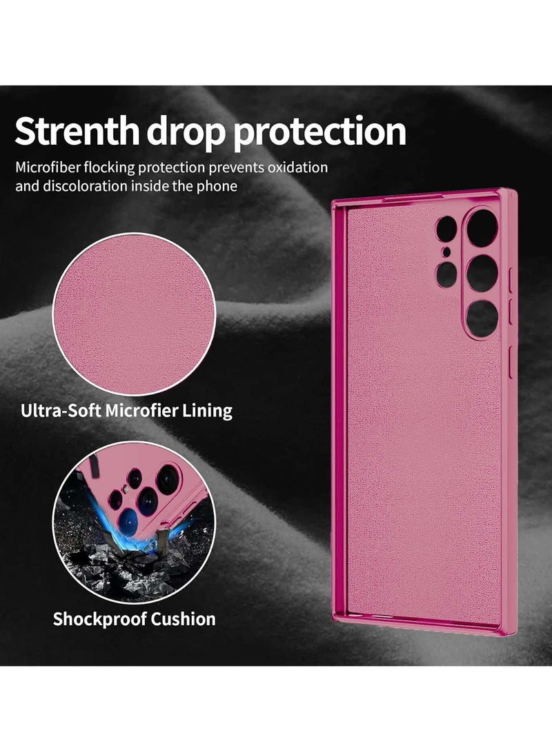 Wtech Premium Soft Liquid Silicone Case Cover For Samsung Galaxy S24 Ultra 5G 2024 Hot Pink - Image 4