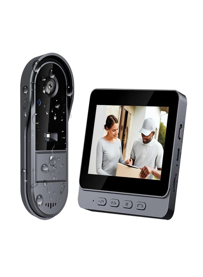 TKMARS Doorbell Camera Wireless No Subscription 1080P, Waterproof Door Bell Camera with Monitor Screen Free Storage NO WiFi and APP, Video Intercom Two-Way Audio, 170° View Angle,Night Vision - Image 1