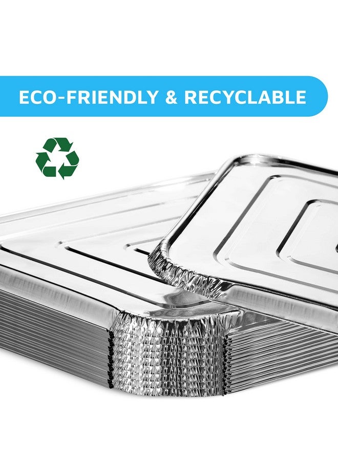 MontoPack MontoPack Half-Size Aluminium Foil Lids | [50 Pack] | Perfect Fit for 9x13 Roasting Pans | Premium Quality for Baking & Catering | Disposable Food Prep Containers Lids  - Image 3