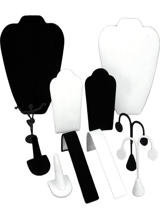 FindingKing Black Velvet & White Jewelry Display 11 Pc Set Bonus - Image 1