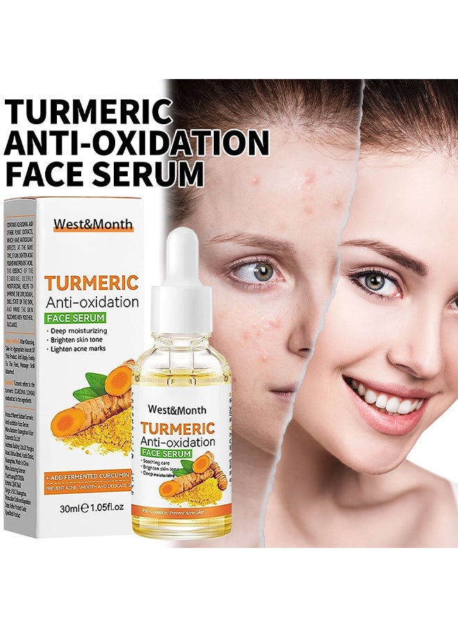 West&Month Turmeric Dark Spot Corrector Serum, Turmeric Repair Face Serum, Bright Skin Dark Spot Corrector Face Whitening Serum, Hydrate Dull And Dry Skin 30ML  - Image 1