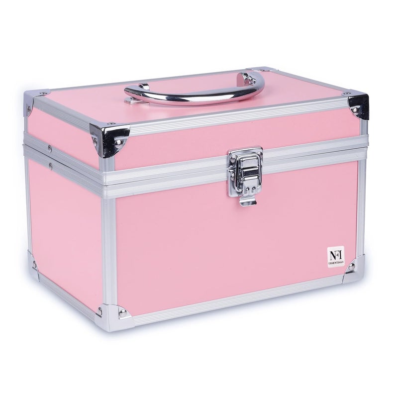 NFI essentials Makeup Bag Cosmetic Box Bridal Box Make up Box Trousseau Box Vanity Beauty Case Organizer for Wedding Makeup Box (Y156 Pink) - Image 1