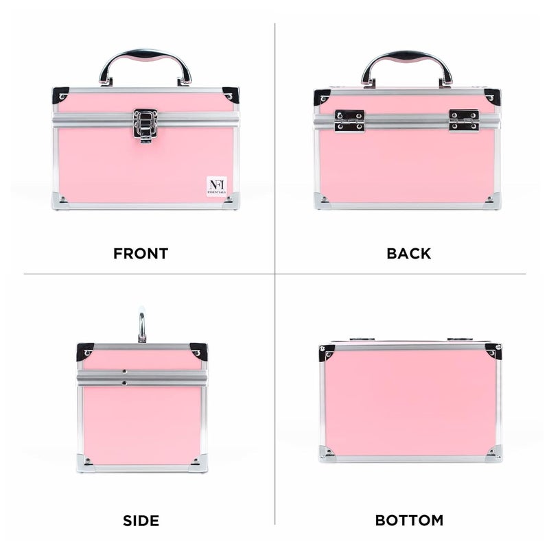 NFI essentials Makeup Bag Cosmetic Box Bridal Box Make up Box Trousseau Box Vanity Beauty Case Organizer for Wedding Makeup Box (Y156 Pink) - Image 3