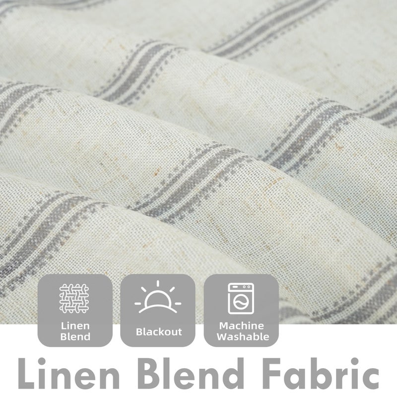 DriftAway Farmhouse Linen Lined Valance Double Layer Thermal Insulated Room Darkening Blackout Window Valances 3 Inch Rod Pocket Vertical Striped Kitchen Valance for Bathroom Single 52 x 18 Inch Gray - Image 5
